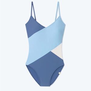 NWT Summersalt Marina Two-Tone Blue One Piece Swimsuit-Long Torso
